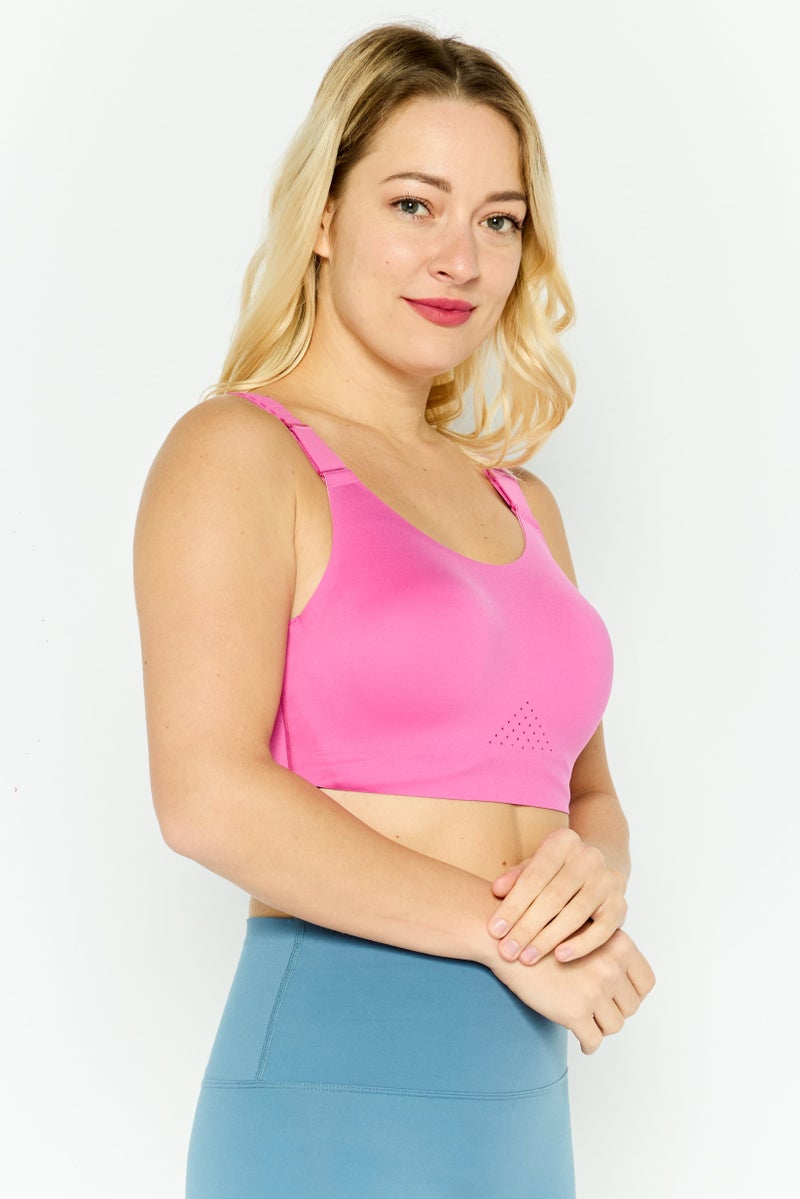 Brooks Women Sportswear Fit Lightly Padded Running Sports Bra, Mauve - Image 4